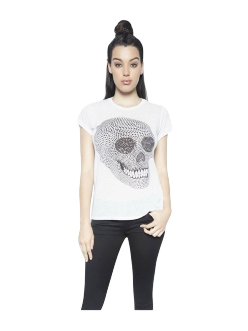 Rare: Lauren Moshi ★ Suki Mini Star Skull Burnout Tee ★ Soft Vintage Inspired T - Picture 14 of 16